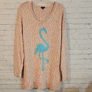 Torrid Multicolor Sweater with Flamingo Design 2x